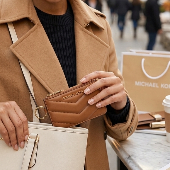 Michael Kors Handbags - Michael Kors Jet Set Charm Small Quilted Leather Slim Card Case With Gift Bag